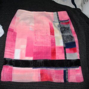 White House Black Market straight skirt color block 8P